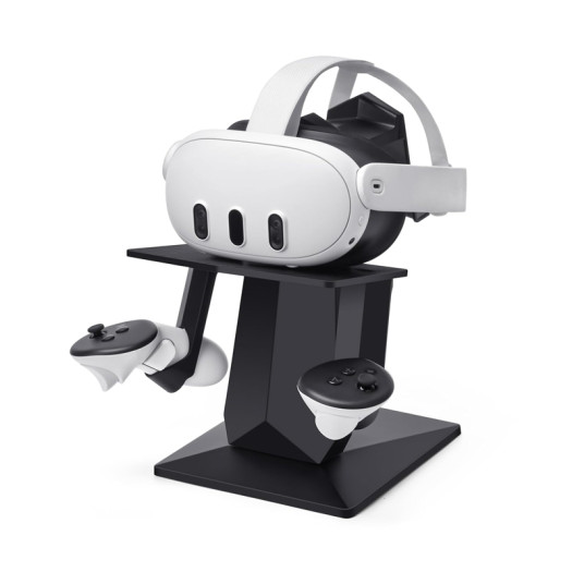 VR Stand Compatible with Meta Quest 3/Meta Quest 2, Headset Display Holder and Controller Mount Station, with More Stable and Heavy Base